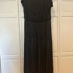 Black beaded formal gown, Size 18/20